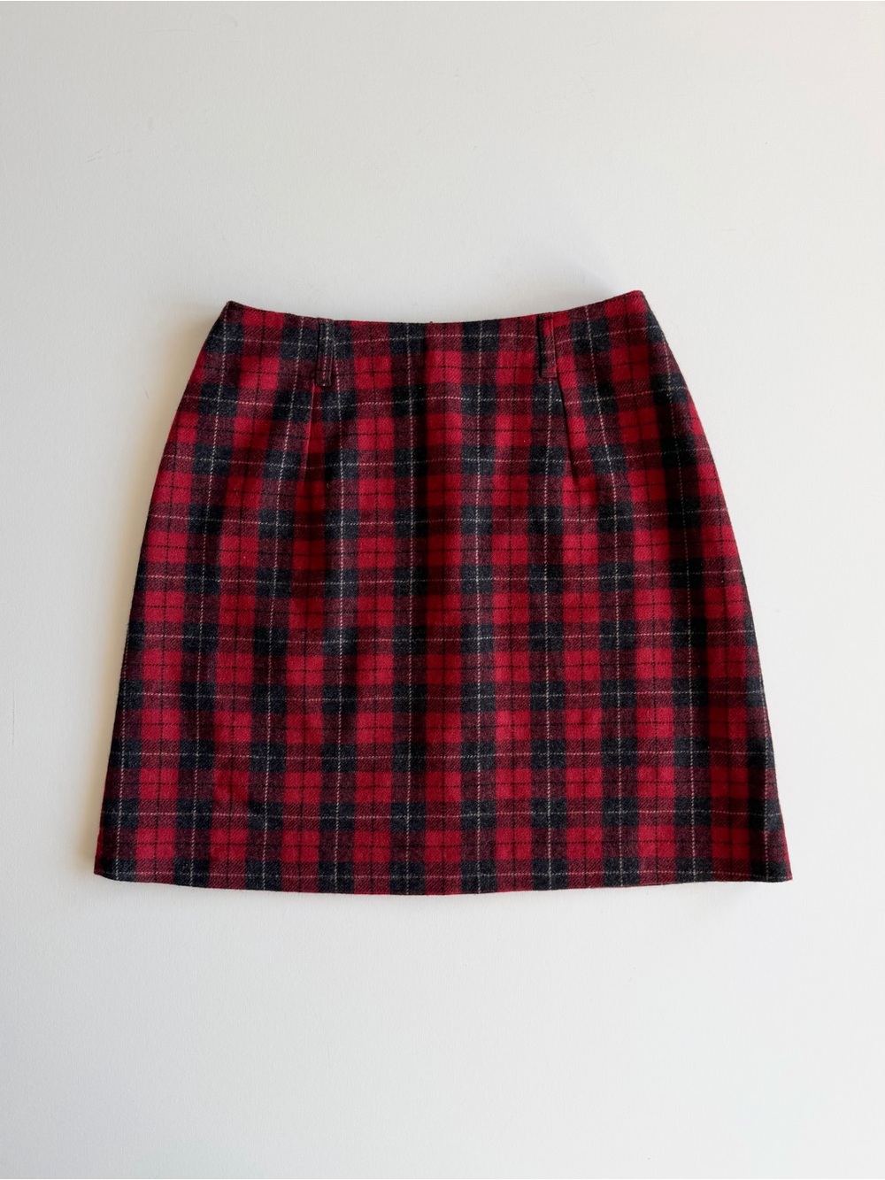 2000s Jacob Plaid Wool-blend Mini Skirt